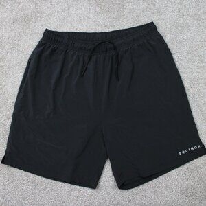 Equinox Shorts Mens Large Black Lined Quick Dry Polyester Stretch w/ 7" inseam
